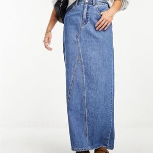 Mango Light Blue Denim Skirt